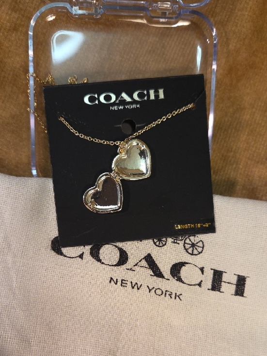 Coach Silver Heart Locket Necklace - Picture 4 of 4
